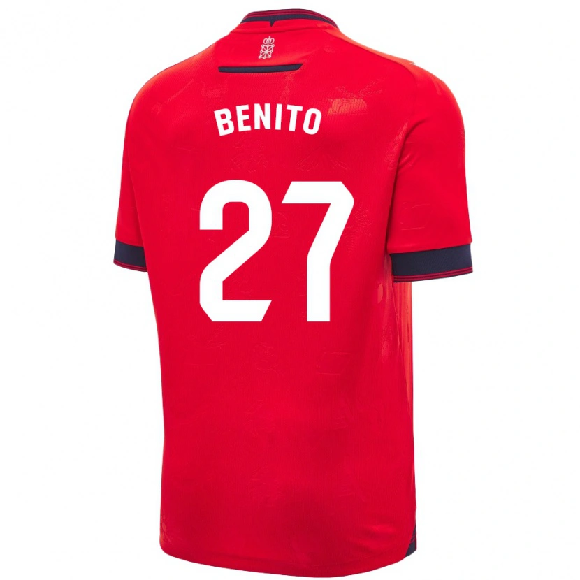 Danxen Dámské Iker Benito #27 Červená Bílá Domů Hráčské Dresy 2024/25 Dres