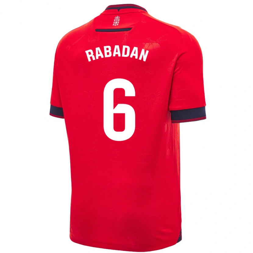 Danxen Dámské David Rabadán #6 Červená Bílá Domů Hráčské Dresy 2024/25 Dres