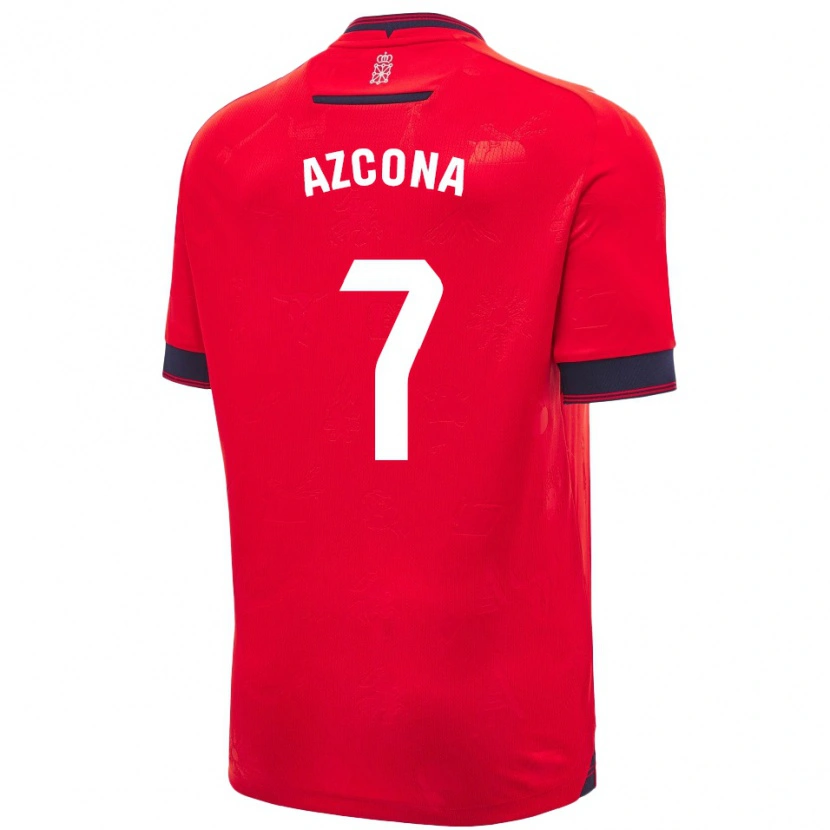Danxen Dámské Rubén Azcona #7 Červená Bílá Domů Hráčské Dresy 2024/25 Dres