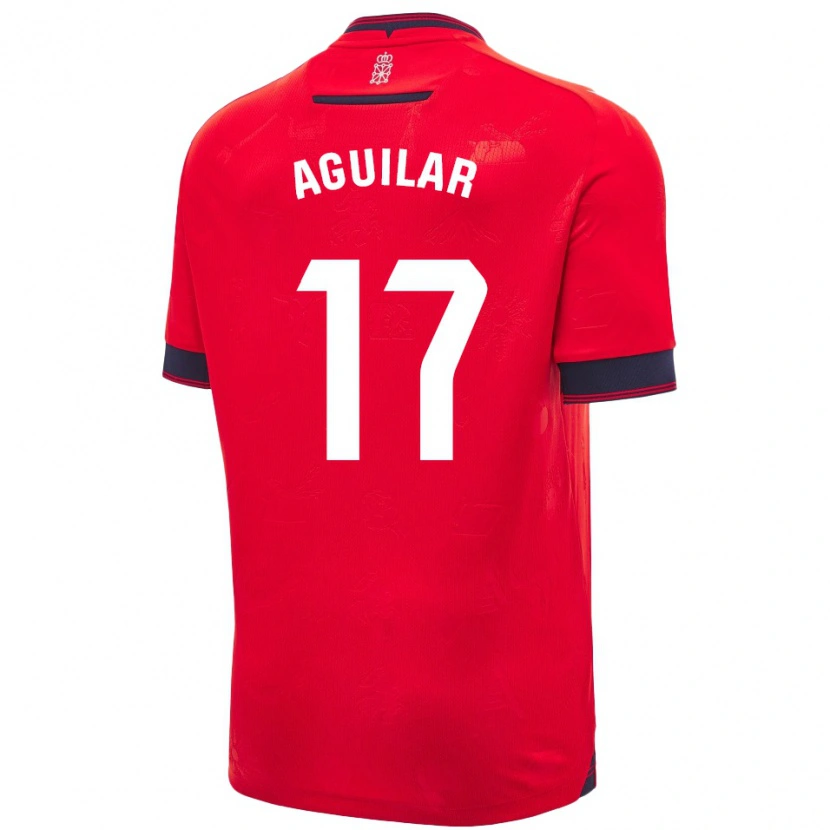 Danxen Dámské Eneko Aguilar #17 Červená Bílá Domů Hráčské Dresy 2024/25 Dres