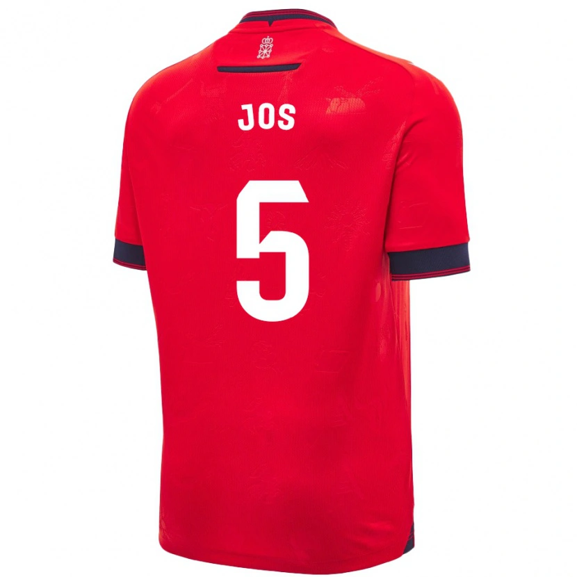 Danxen Dámské Josune Urdaniz Maurin #5 Červená Bílá Domů Hráčské Dresy 2024/25 Dres
