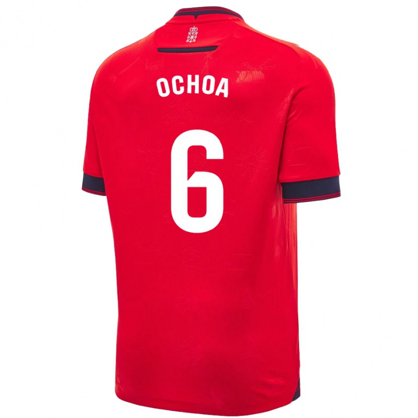 Danxen Dámské Celia Ochoa Ibañez #6 Červená Bílá Domů Hráčské Dresy 2024/25 Dres