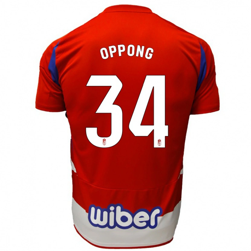 Danxen Dámské Oscar Naasei Oppong #34 Červená Bílá Modrá Domů Hráčské Dresy 2024/25 Dres