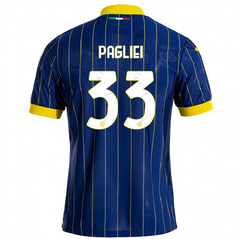 Danxen Dámské Matteo Pagliei #33 Modrá Žlutá Domů Hráčské Dresy 2024/25 Dres