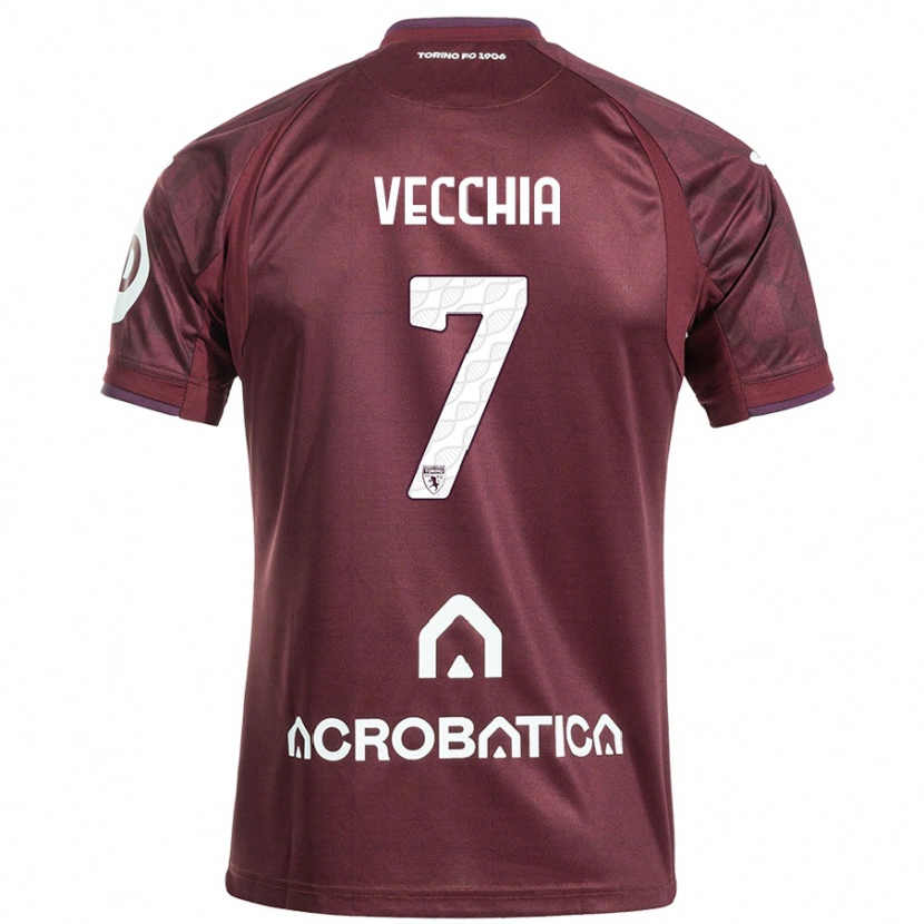 Danxen Dámské Marco Dalla Vecchia #7 Kaštanově Bílá Domů Hráčské Dresy 2024/25 Dres