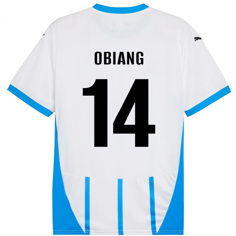 Danxen Dámské Pedro Obiang #14 Bílá Modrá Daleko Hráčské Dresy 2024/25 Dres