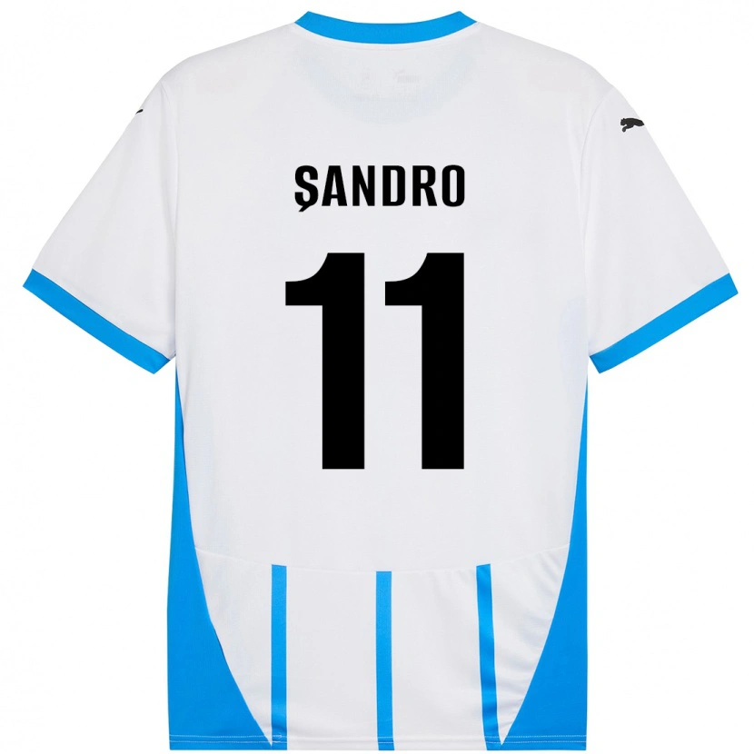 Danxen Dámské Denis Șandro #11 Bílá Modrá Daleko Hráčské Dresy 2024/25 Dres