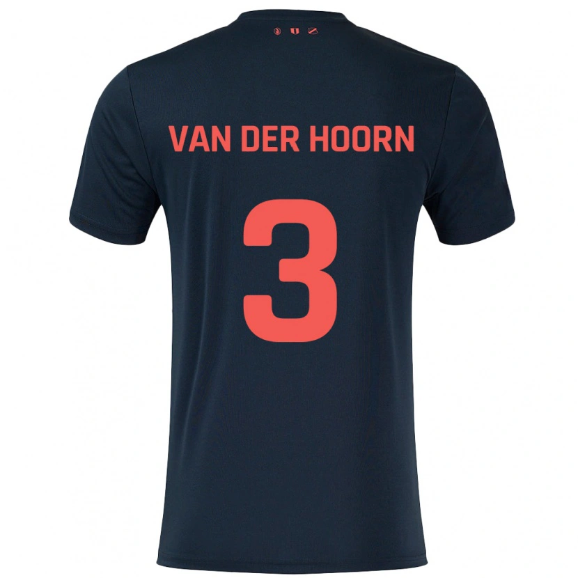 Danxen Dámské Mike Van Der Hoorn #3 Černá Červená Daleko Hráčské Dresy 2024/25 Dres