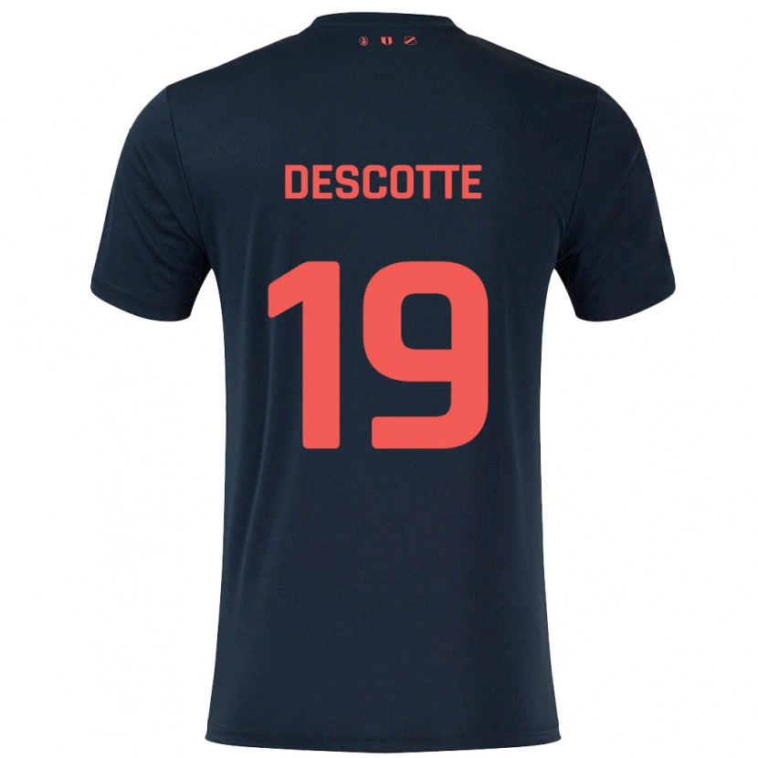 Danxen Dámské Anthony Descotte #19 Černá Červená Daleko Hráčské Dresy 2024/25 Dres