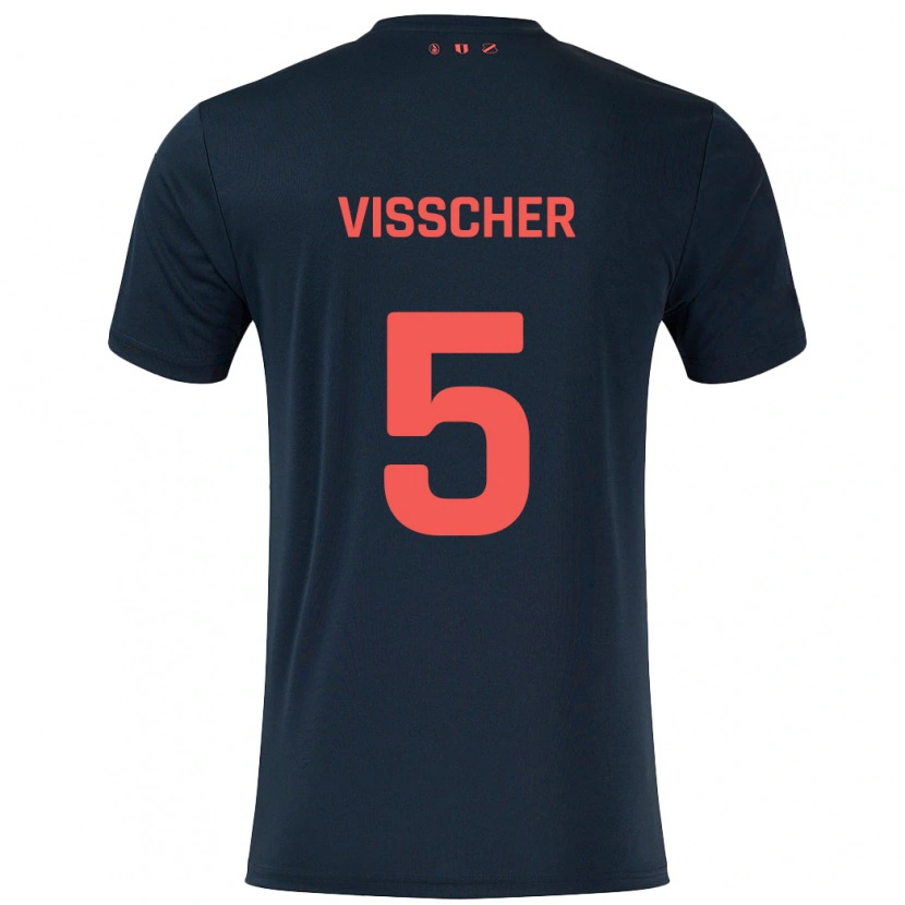 Danxen Dámské Amber Visscher #5 Černá Červená Daleko Hráčské Dresy 2024/25 Dres