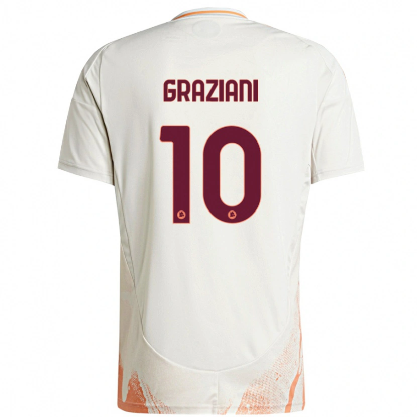 Danxen Dámské Leonardo Graziani #10 Krémová Bílá Oranžová Daleko Hráčské Dresy 2024/25 Dres
