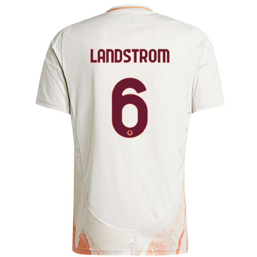 Danxen Dámské Elin Landstrom #6 Krémová Bílá Oranžová Daleko Hráčské Dresy 2024/25 Dres