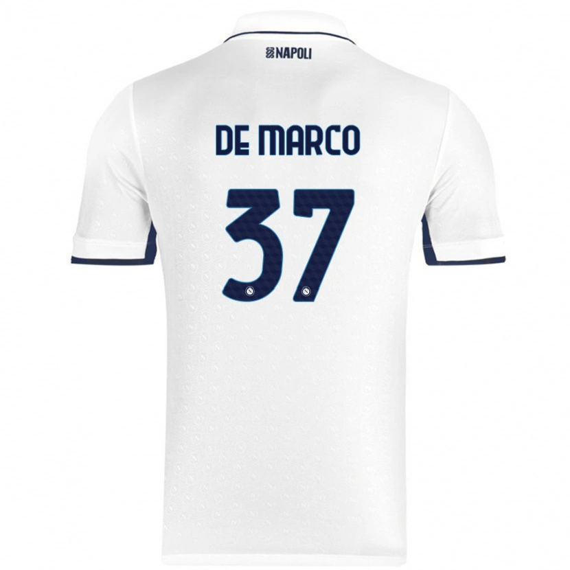 Danxen Dámské Francesco De Marco #37 Bílá Královská Modrá Daleko Hráčské Dresy 2024/25 Dres