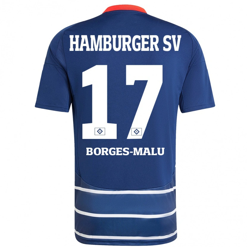 Danxen Dámské Louis Borges-Malu #17 Tmavě Modrá Daleko Hráčské Dresy 2024/25 Dres