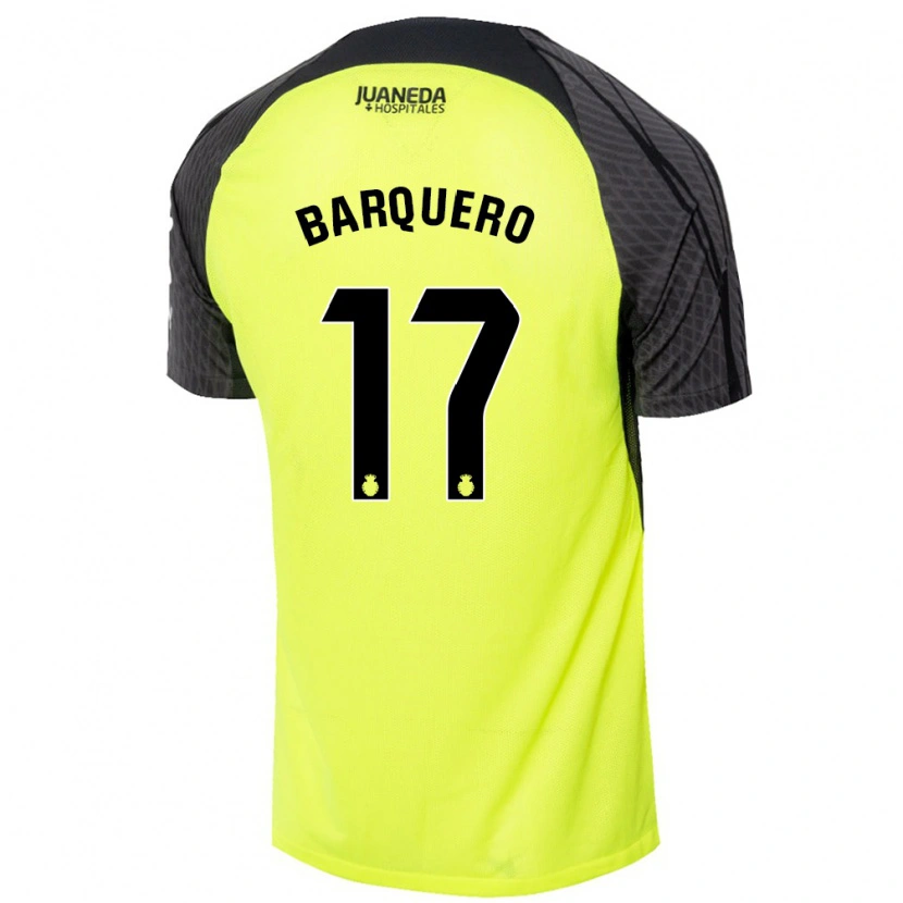 Danxen Dámské Adrián Barquero #17 Fluorescenční Zelená Černá Daleko Hráčské Dresy 2024/25 Dres