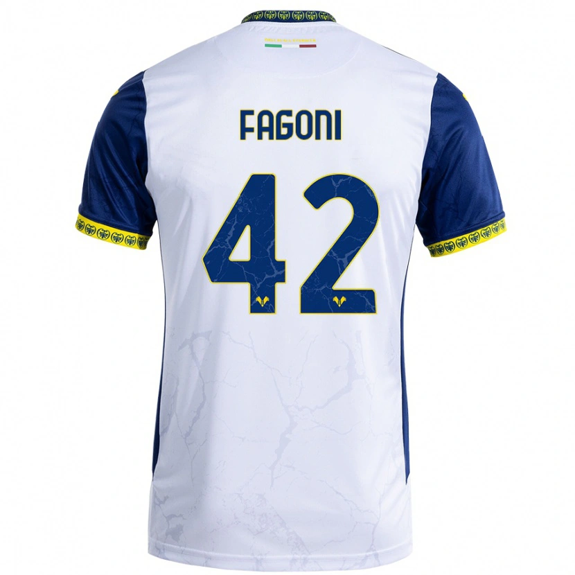 Danxen Dámské Marco Fagoni #42 Bílá Modrá Daleko Hráčské Dresy 2024/25 Dres