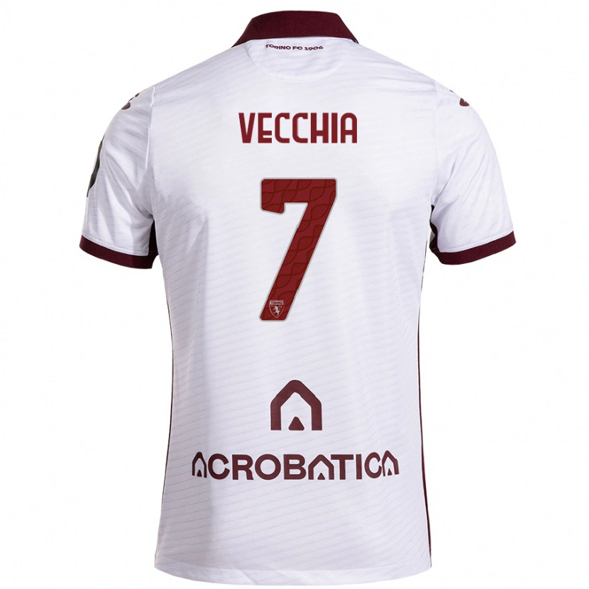 Danxen Dámské Marco Dalla Vecchia #7 Bílá Kaštanová Daleko Hráčské Dresy 2024/25 Dres