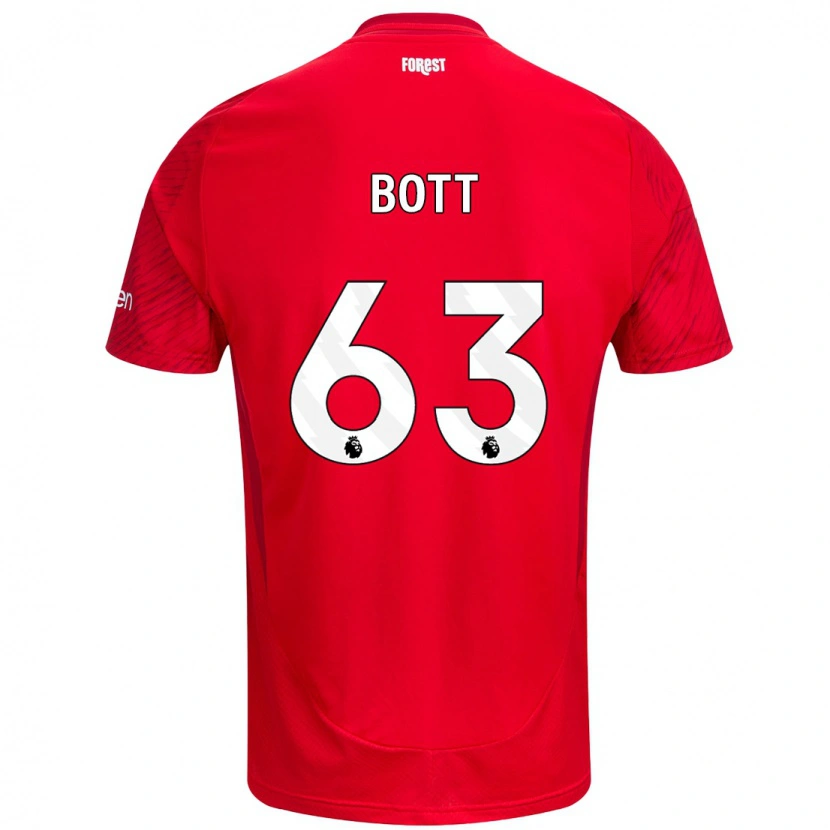 Danxen Dětské Aaron Bott #63 Červená Bílá Domů Hráčské Dresy 2024/25 Dres
