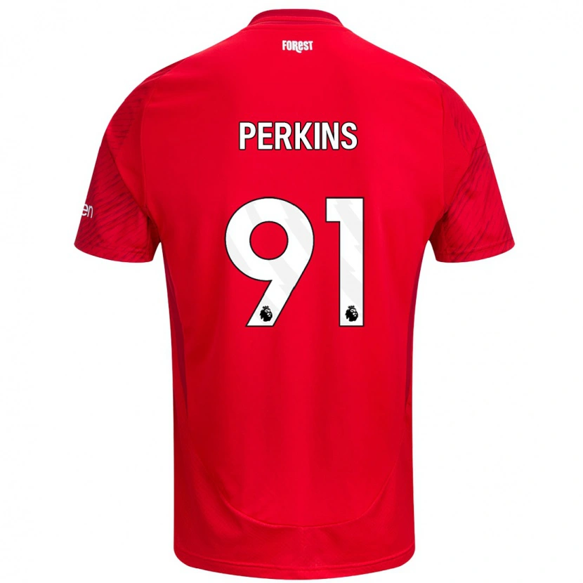 Danxen Dětské Jack Perkins #91 Červená Bílá Domů Hráčské Dresy 2024/25 Dres