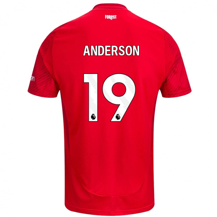 Danxen Dětské Becky Anderson #19 Červená Bílá Domů Hráčské Dresy 2024/25 Dres