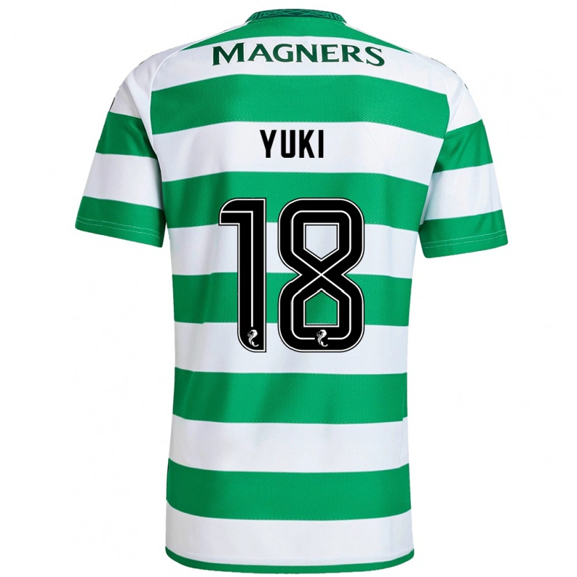 Danxen Dětské Yuki Kobayashi #18 Zelená Bílá Domů Hráčské Dresy 2024/25 Dres