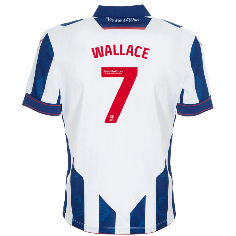 Danxen Dětské Jed Wallace #7 Bílá Tmavě Modrá Domů Hráčské Dresy 2024/25 Dres