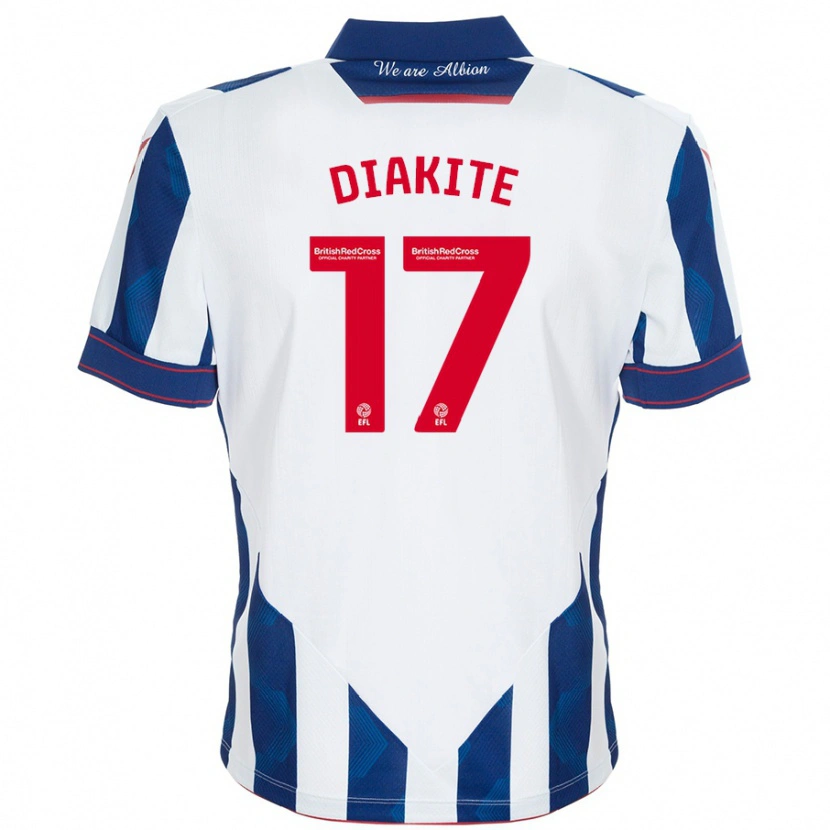 Danxen Dětské Ousmane Diakité #17 Bílá Tmavě Modrá Domů Hráčské Dresy 2024/25 Dres