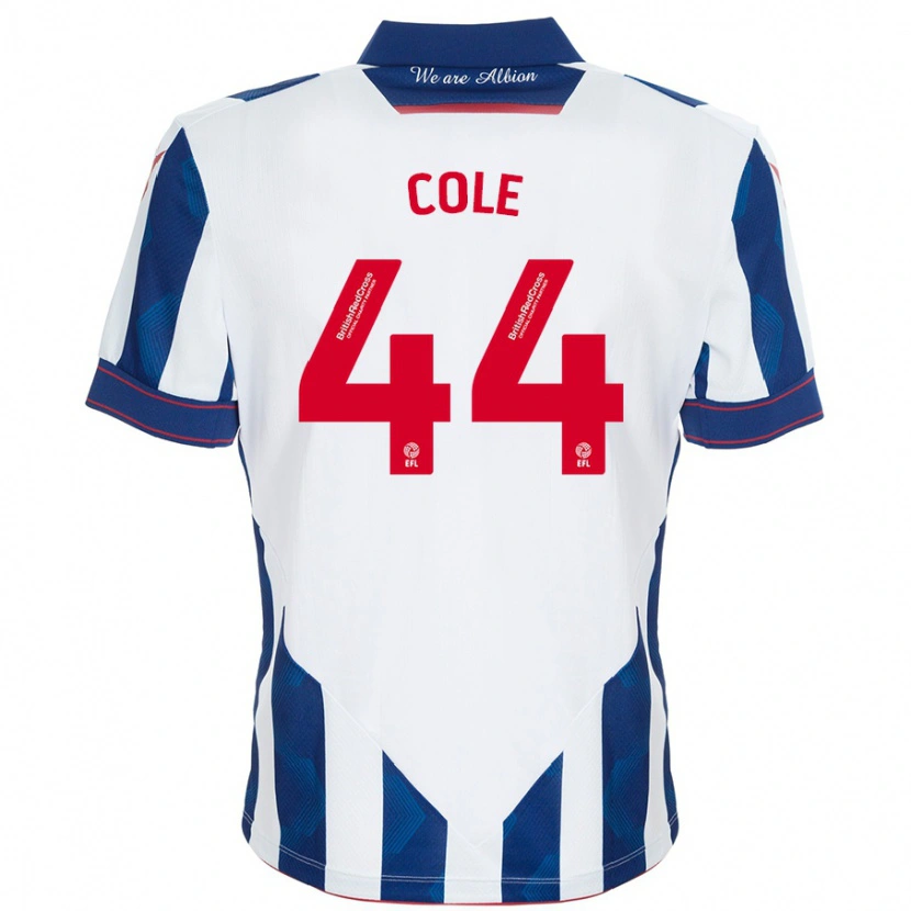 Danxen Dětské Devante Cole #44 Bílá Tmavě Modrá Domů Hráčské Dresy 2024/25 Dres