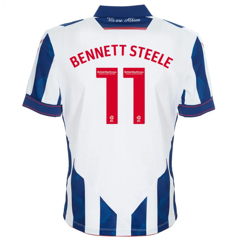 Danxen Dětské Lizzie Bennett-Steele #11 Bílá Tmavě Modrá Domů Hráčské Dresy 2024/25 Dres