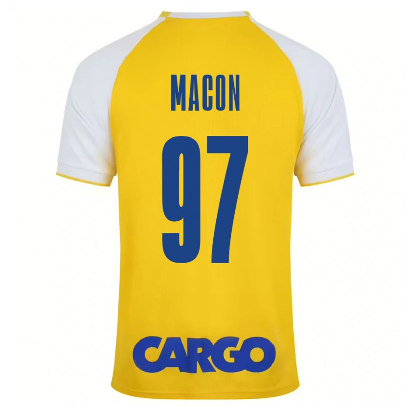 Danxen Dětské Yvann Maçon #97 Žlutá Bílá Domů Hráčské Dresy 2024/25 Dres