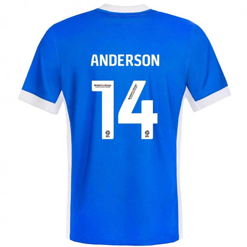 Danxen Dětské Keshi Anderson #14 Modrá Bílá Domů Hráčské Dresy 2024/25 Dres
