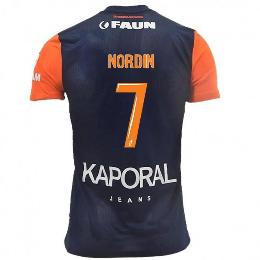 Danxen Dětské Arnaud Nordin #7 Námořnická Modrá Oranžová Domů Hráčské Dresy 2024/25 Dres