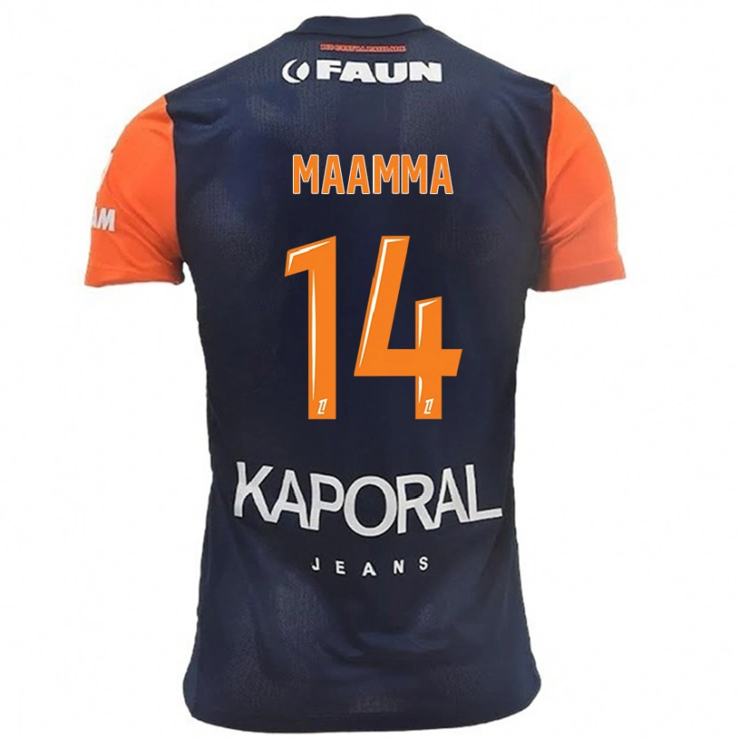 Danxen Dětské Othmane Maamma #14 Námořnická Modrá Oranžová Domů Hráčské Dresy 2024/25 Dres