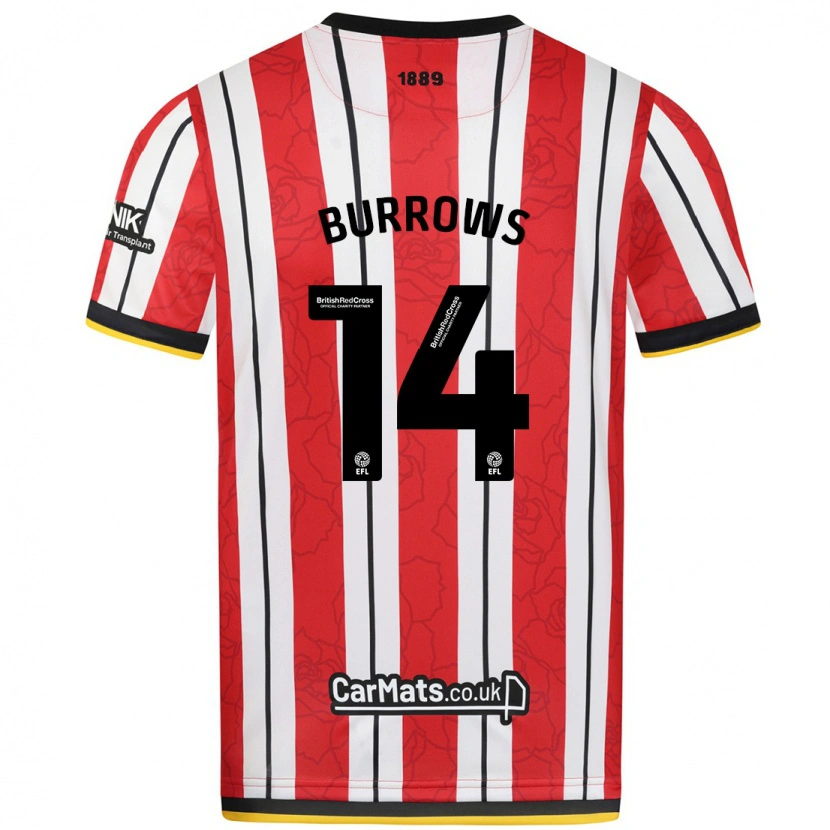 Danxen Dětské Harrison Burrows #14 Červeno Bílé Pruhy Domů Hráčské Dresy 2024/25 Dres