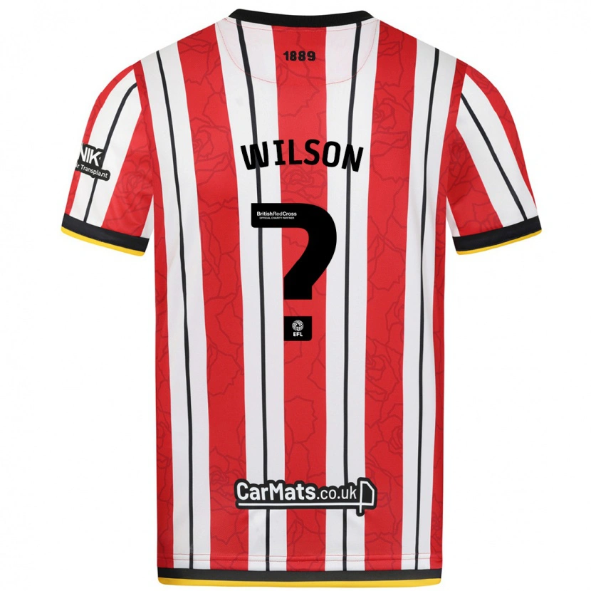 Danxen Dětské Kemall Wilson #0 Červeno Bílé Pruhy Domů Hráčské Dresy 2024/25 Dres