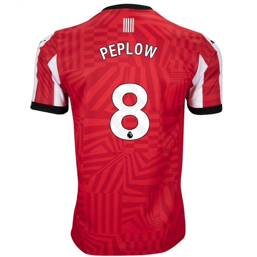Danxen Dětské Chloe Peplow #8 Červená Bílá Domů Hráčské Dresy 2024/25 Dres