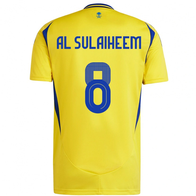 Danxen Dětské Abdulmajeed Al-Sulayhim #8 Žlutá Modrá Domů Hráčské Dresy 2024/25 Dres