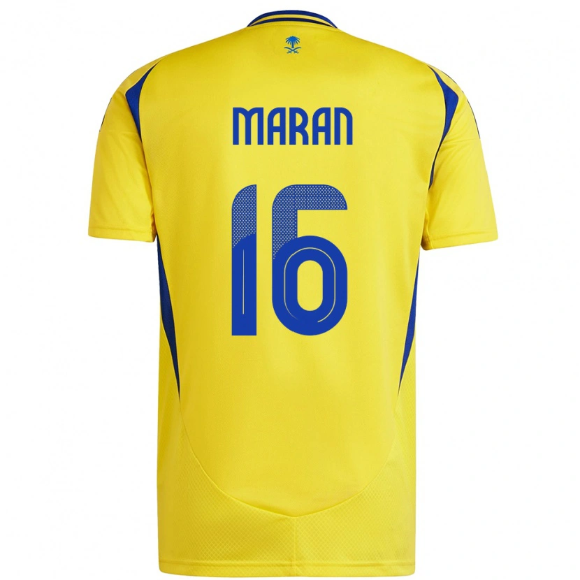 Danxen Dětské Mohammed Maran #16 Žlutá Modrá Domů Hráčské Dresy 2024/25 Dres