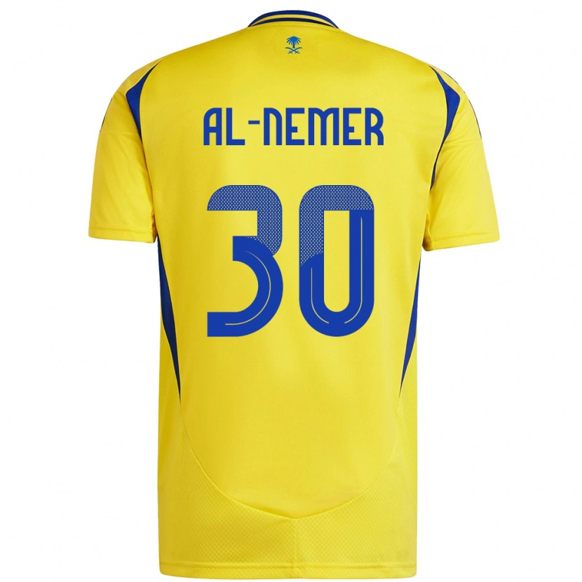 Danxen Dětské Meshari Al-Nemer #30 Žlutá Modrá Domů Hráčské Dresy 2024/25 Dres