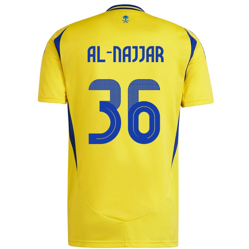 Danxen Dětské Raghed Al-Najjar #36 Žlutá Modrá Domů Hráčské Dresy 2024/25 Dres