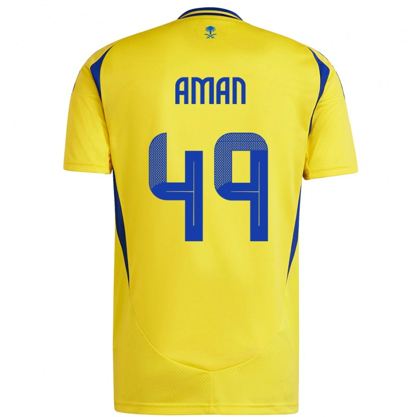 Danxen Dětské Awad Aman #49 Žlutá Modrá Domů Hráčské Dresy 2024/25 Dres