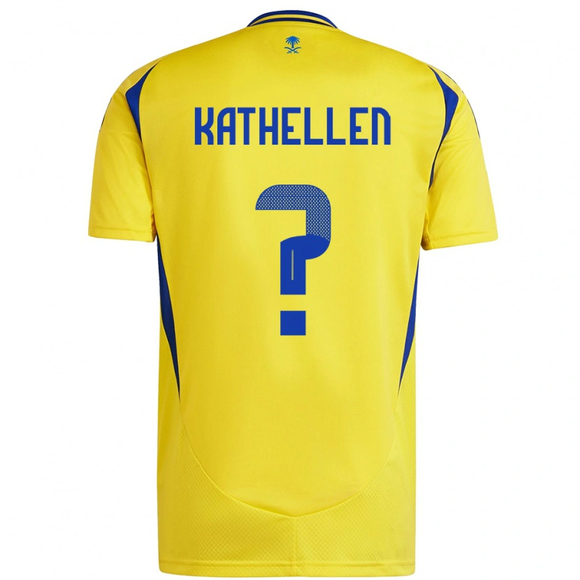 Danxen Dětské Kathellen #0 Žlutá Modrá Domů Hráčské Dresy 2024/25 Dres