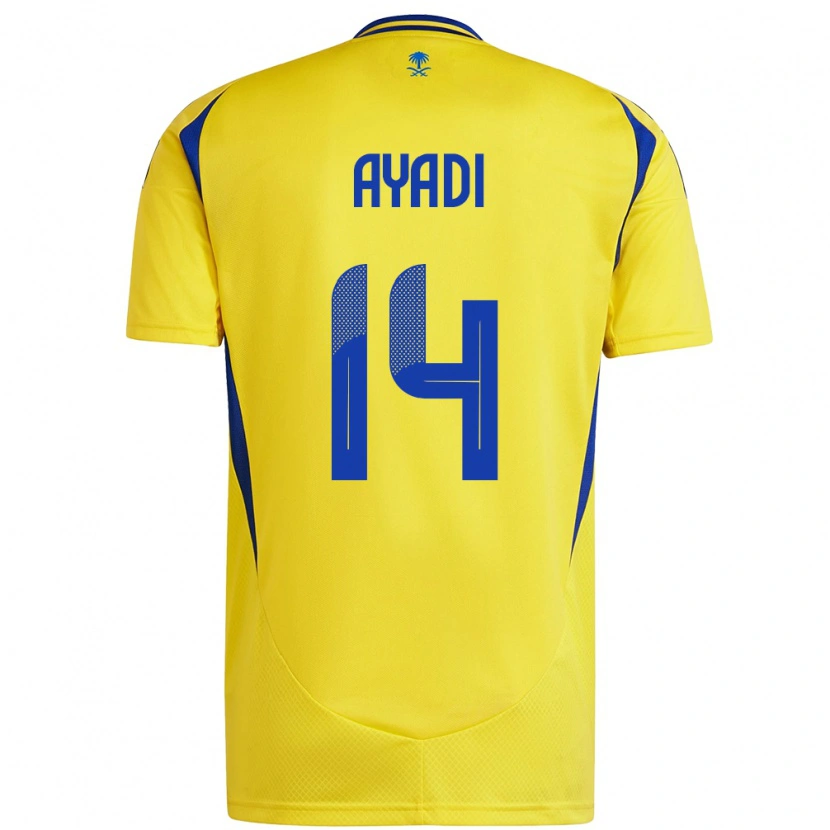 Danxen Dětské Ghada Ayadi #14 Žlutá Modrá Domů Hráčské Dresy 2024/25 Dres