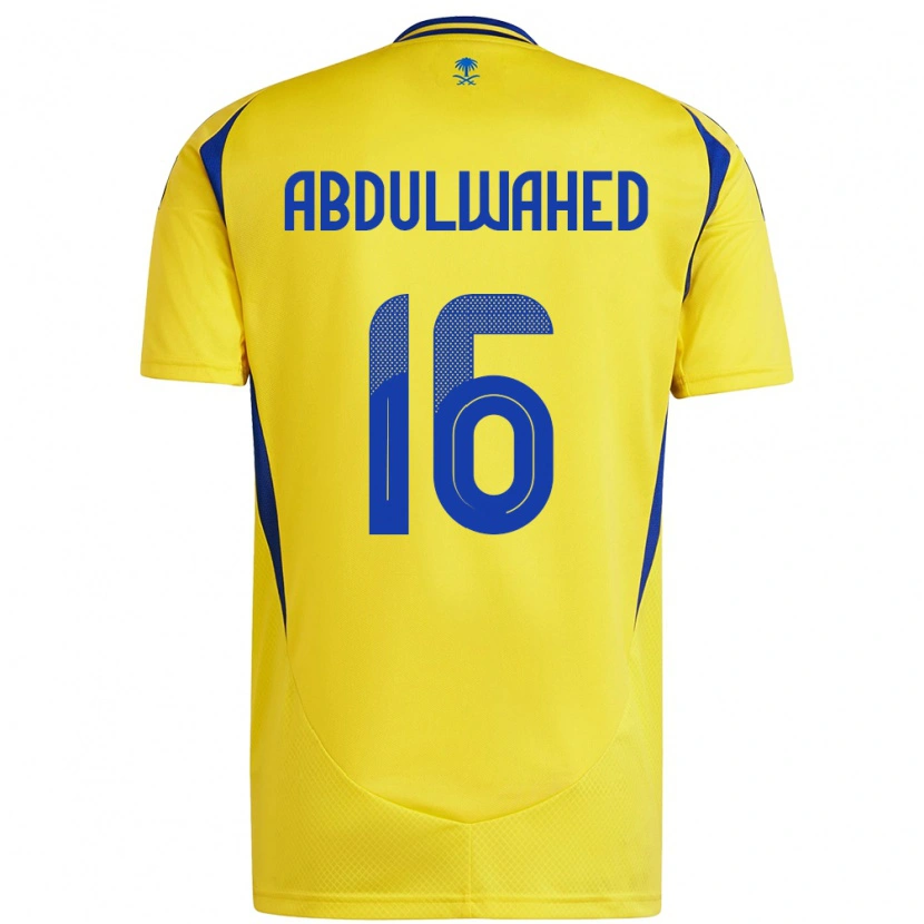 Danxen Dětské Ghader Abdulwahed #16 Žlutá Modrá Domů Hráčské Dresy 2024/25 Dres