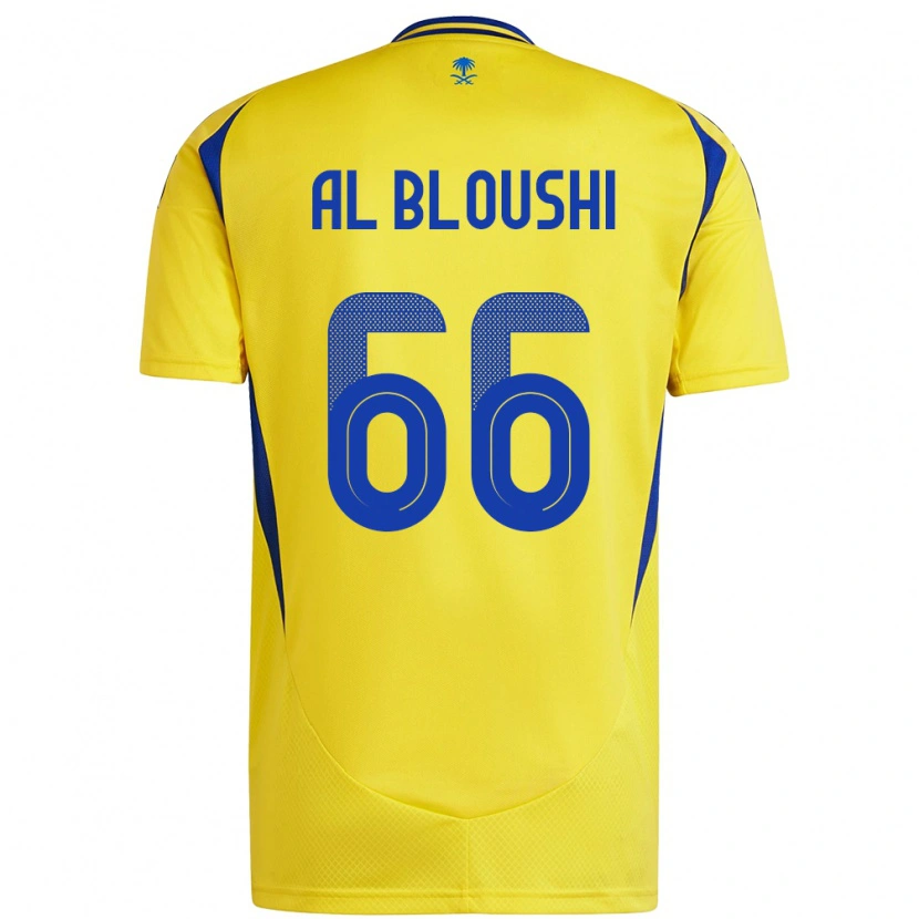 Danxen Dětské Reem Al-Bloushi #66 Žlutá Modrá Domů Hráčské Dresy 2024/25 Dres