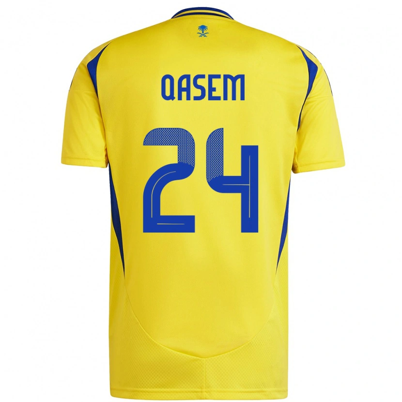 Danxen Dětské Mohammed Qasem #24 Žlutá Modrá Domů Hráčské Dresy 2024/25 Dres