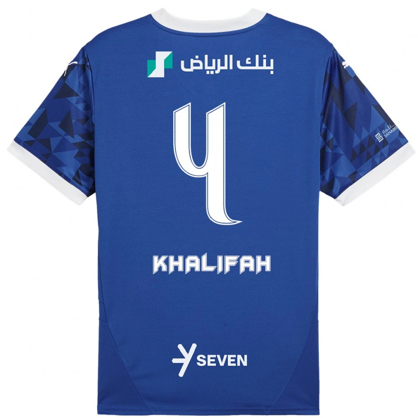 Danxen Dětské Khalifah Al-Dawsari #4 Tmavě Modrá Bílá Domů Hráčské Dresy 2024/25 Dres