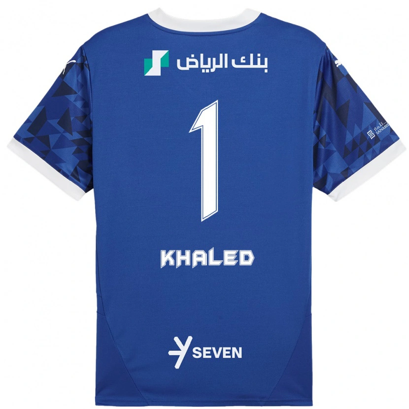 Danxen Dětské Nawal Khaled #1 Tmavě Modrá Bílá Domů Hráčské Dresy 2024/25 Dres