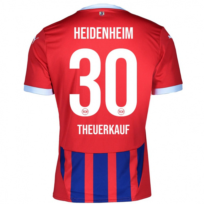 Danxen Dětské Norman Theuerkauf #30 Červená Modrá Domů Hráčské Dresy 2024/25 Dres