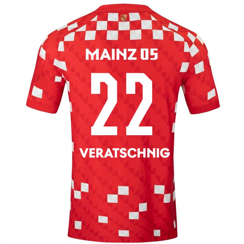 Danxen Dětské Nikolas Veratschnig #22 Bílá Červená Domů Hráčské Dresy 2024/25 Dres